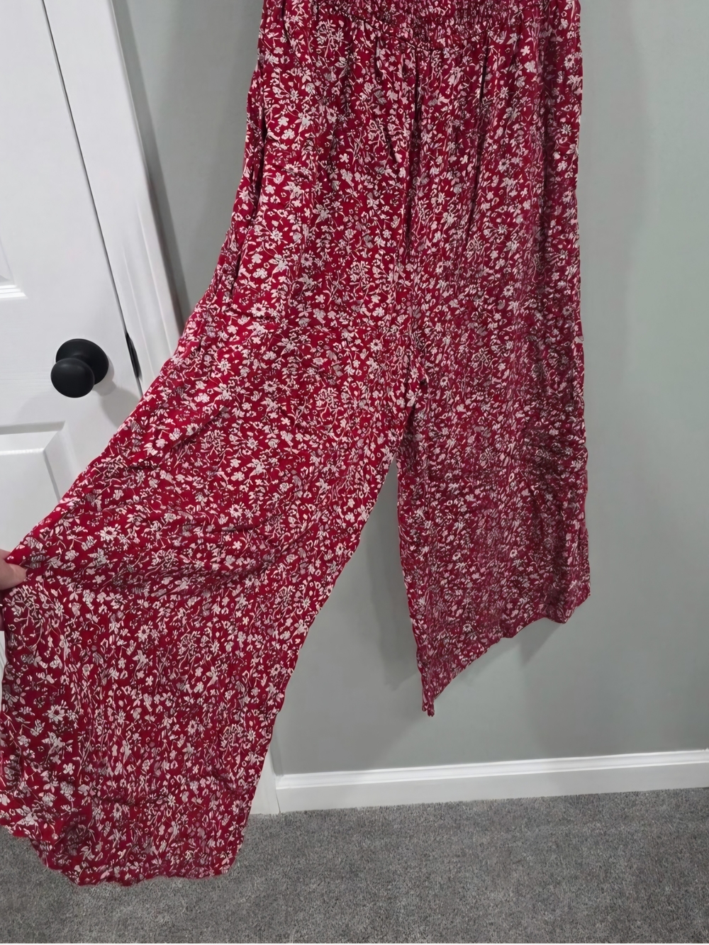 Lulu's Raspberry Floral Smocked Romper - Picture 6 of 7